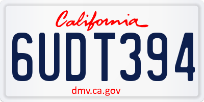 CA license plate 6UDT394