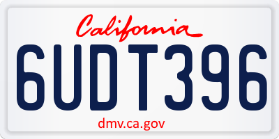 CA license plate 6UDT396