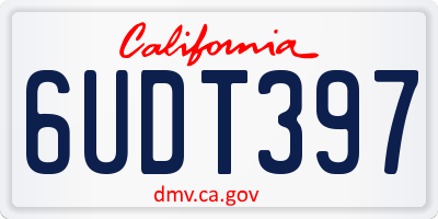 CA license plate 6UDT397