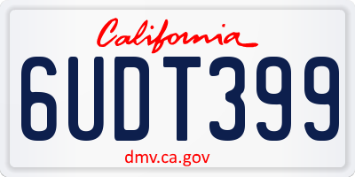 CA license plate 6UDT399