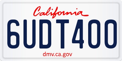 CA license plate 6UDT400