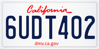 CA license plate 6UDT402
