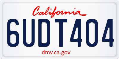 CA license plate 6UDT404