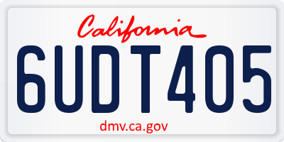 CA license plate 6UDT405