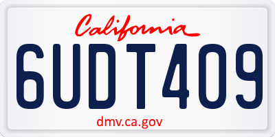 CA license plate 6UDT409