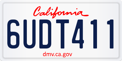 CA license plate 6UDT411