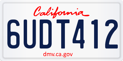 CA license plate 6UDT412
