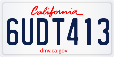 CA license plate 6UDT413