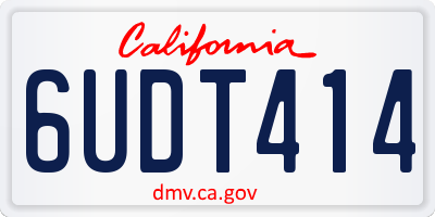 CA license plate 6UDT414