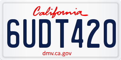 CA license plate 6UDT420