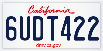 CA license plate 6UDT422