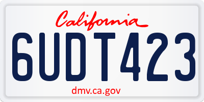 CA license plate 6UDT423