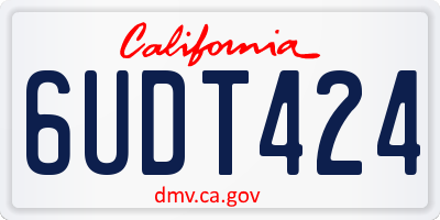 CA license plate 6UDT424
