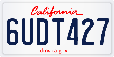 CA license plate 6UDT427