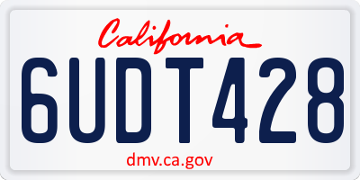CA license plate 6UDT428