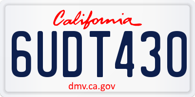 CA license plate 6UDT430