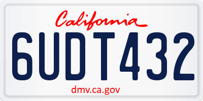CA license plate 6UDT432