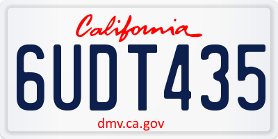 CA license plate 6UDT435