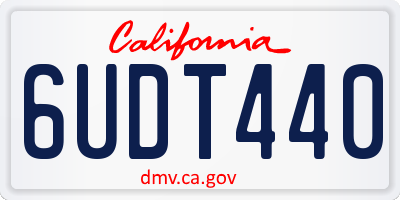 CA license plate 6UDT440