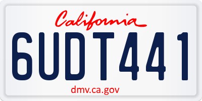 CA license plate 6UDT441