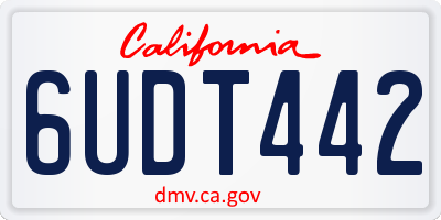 CA license plate 6UDT442
