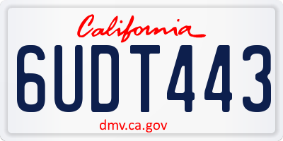 CA license plate 6UDT443
