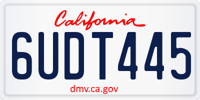 CA license plate 6UDT445