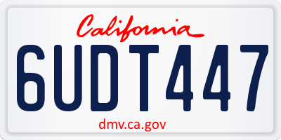 CA license plate 6UDT447