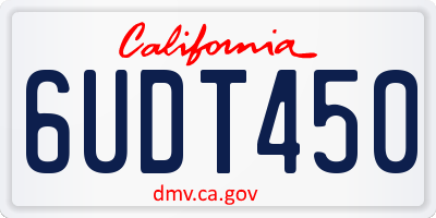 CA license plate 6UDT450