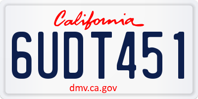 CA license plate 6UDT451