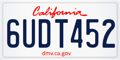CA license plate 6UDT452