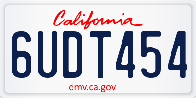CA license plate 6UDT454
