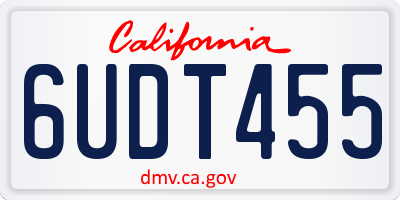 CA license plate 6UDT455