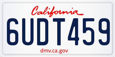 CA license plate 6UDT459