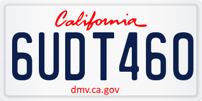 CA license plate 6UDT460
