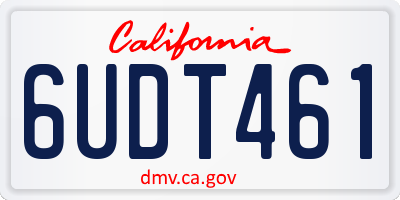 CA license plate 6UDT461