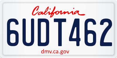 CA license plate 6UDT462