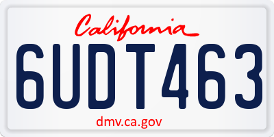 CA license plate 6UDT463