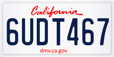 CA license plate 6UDT467