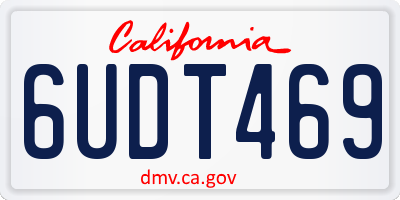 CA license plate 6UDT469