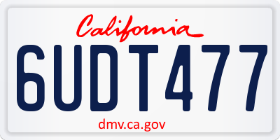 CA license plate 6UDT477