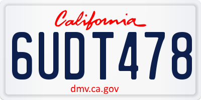 CA license plate 6UDT478