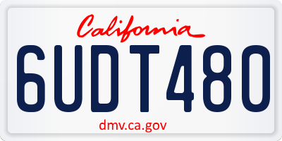 CA license plate 6UDT480