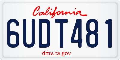 CA license plate 6UDT481