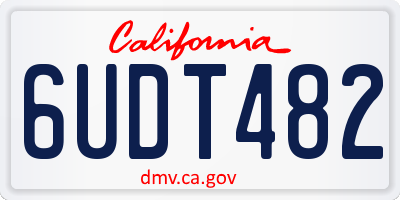 CA license plate 6UDT482