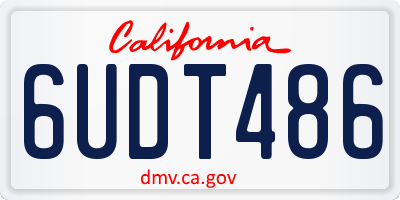CA license plate 6UDT486
