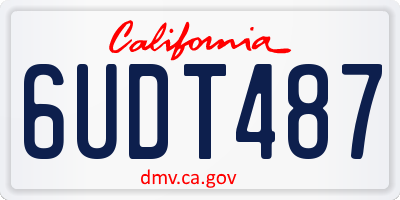 CA license plate 6UDT487