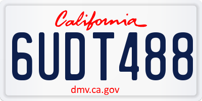 CA license plate 6UDT488