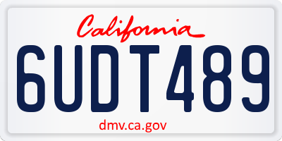 CA license plate 6UDT489