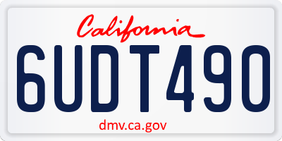 CA license plate 6UDT490